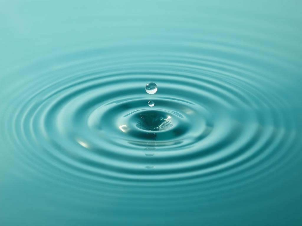 Single water droplet creating ripples